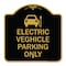 Signmission Electric Vehicle Parking W/ Graphic, Black & Gold Aluminum Sign, 18" x 18", BG-1818-24117 A-DES-BG-1818-24117 - alternate 1